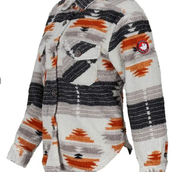 Aztec Printed Sherpa Shacket - Picture 2 of 6
